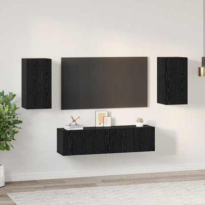 TV-Möbel-Set 4 pcs Schwarze Eiche Mittel 30,5 x 30 x 60 cm
