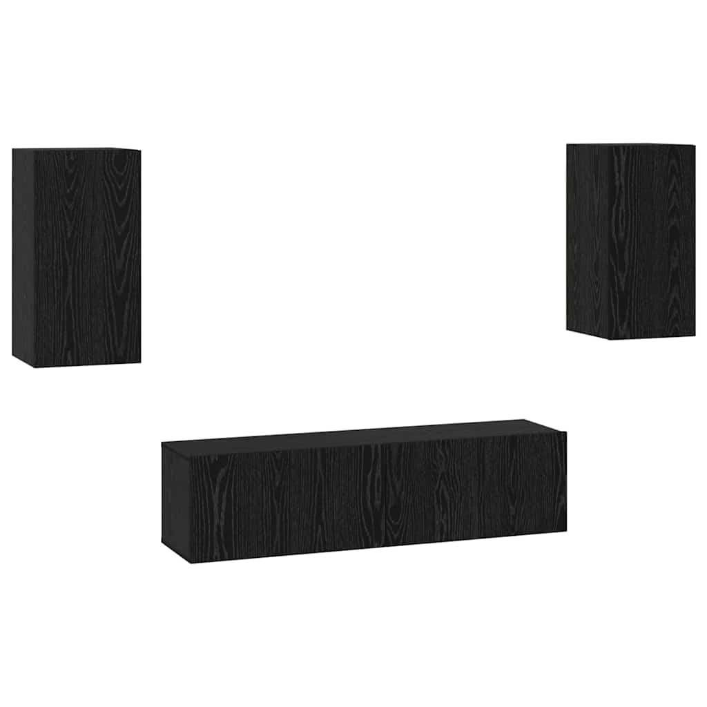 TV-Möbel-Set 4 pcs Schwarze Eiche Mittel 30,5 x 30 x 60 cm