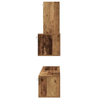 Wand TV Schrank 4 pcs Altholz 200 x 30 x 30 cm Ingenieuholz