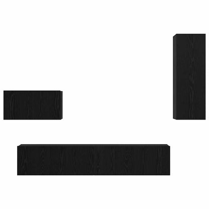 Wand TV Schrank 4 pcs Schwarze Eiche 200 x 30 x 30 cm
