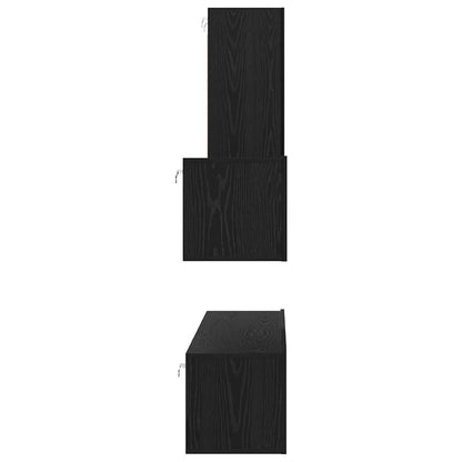 Wand TV Schrank 4 pcs Schwarze Eiche 200 x 30 x 30 cm