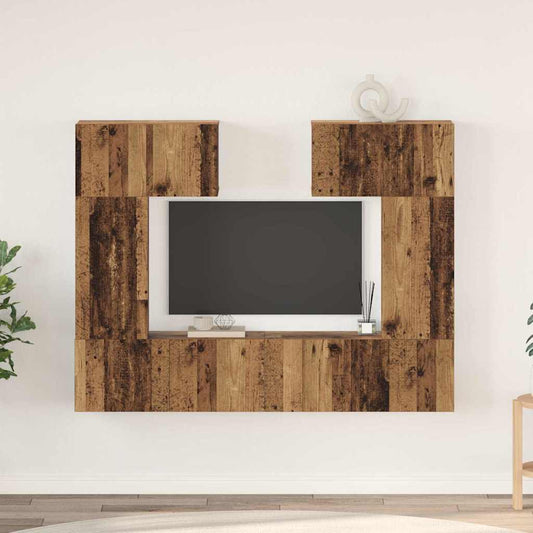 TV-Möbel-Set 6 pcs Altholz 80 x 30 x 30 cm Holzwerkstoff