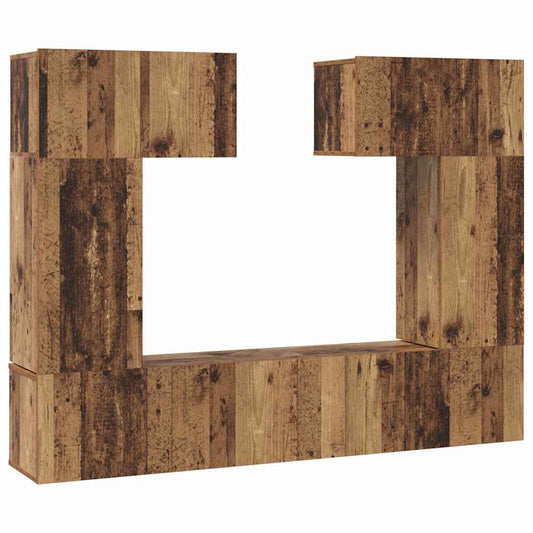 TV-Möbel-Set 6 pcs Altholz 80 x 30 x 30 cm Holzwerkstoff