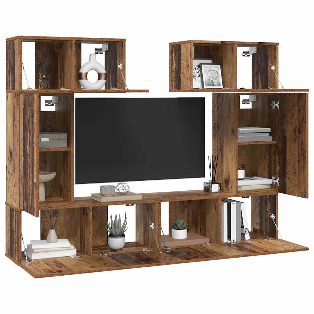 TV-Möbel-Set 6 pcs Altholz 80 x 30 x 30 cm Holzwerkstoff