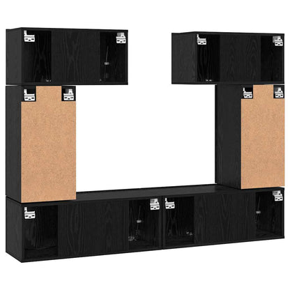 TV-Möbel-Set 6 pcs Schwarze Eiche 80 x 30 x 30 cm Holzwerkstoff