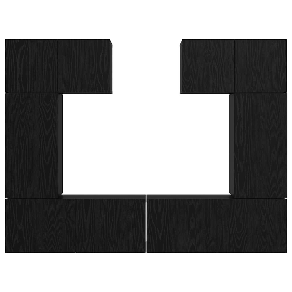 TV-Möbel-Set 6 pcs Schwarze Eiche 80 x 30 x 30 cm Holzwerkstoff