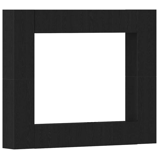 8-teiliges TV Schrank Set -Wandmontiert, Schwarz Eiche, MDF