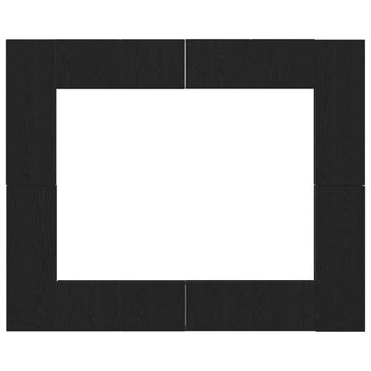 8-teiliges TV Schrank Set -Wandmontiert, Schwarz Eiche, MDF