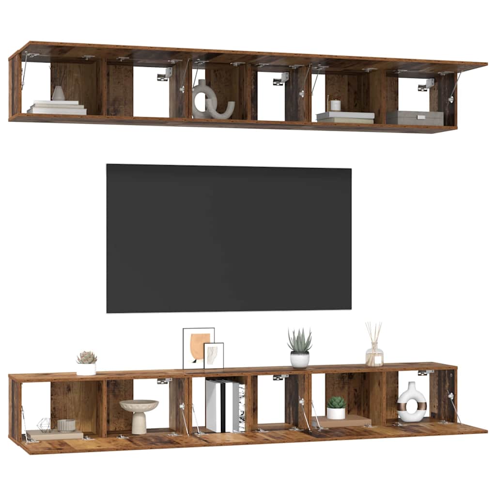 TV-Möbel-Set 6 pcs Altholz 80 x 30 x 30 cm Holzwerkstoff