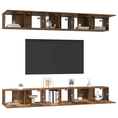 TV-Möbel-Set 6 pcs Altholz 80 x 30 x 30 cm Holzwerkstoff