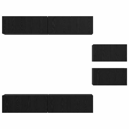 TV-Möbel-Set 6 pcs Schwarze Eiche 80 x 30 x 30 cm Holzwerkstoff
