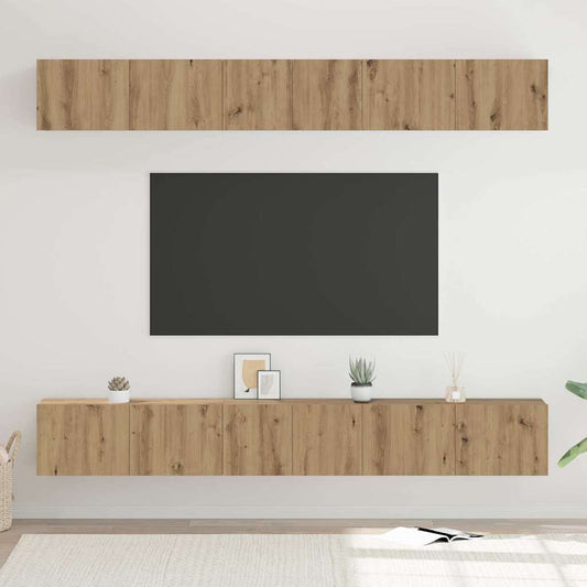 TV-Möbel-Set 6 pcs Eiche handwerklich 80 x 30 x 30 cm