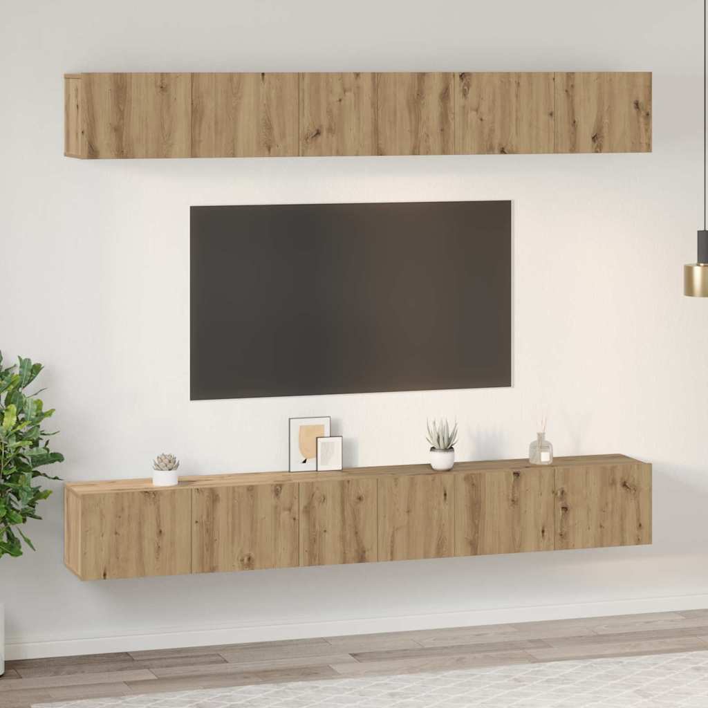 TV-Möbel-Set 6 pcs Eiche handwerklich 80 x 30 x 30 cm