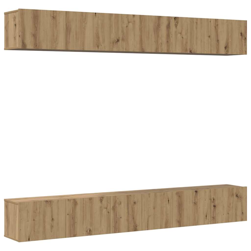 TV-Möbel-Set 6 pcs Eiche handwerklich 80 x 30 x 30 cm