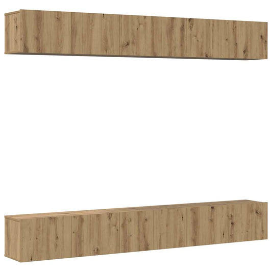 TV-Möbel-Set 6 pcs Eiche handwerklich 80 x 30 x 30 cm