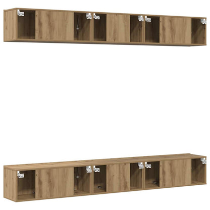 TV-Möbel-Set 6 pcs Eiche handwerklich 80 x 30 x 30 cm