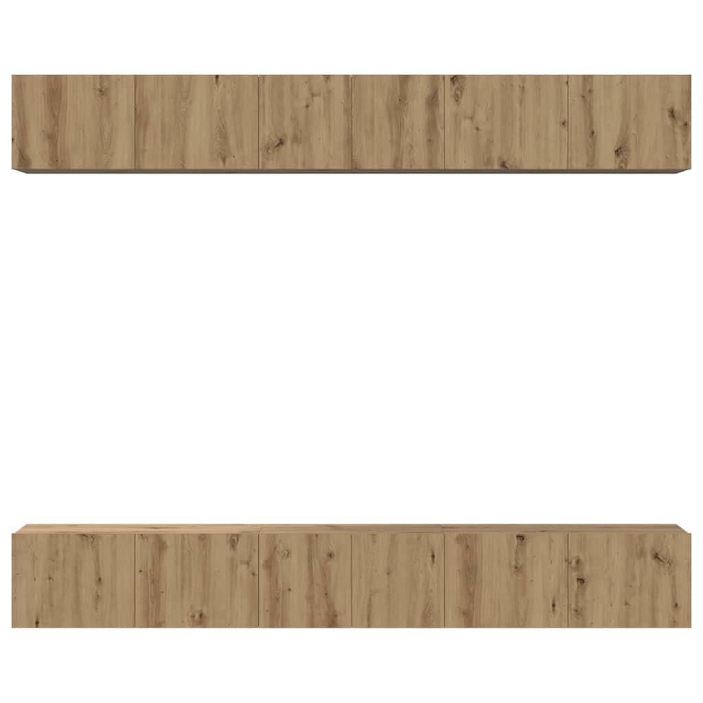TV-Möbel-Set 6 pcs Eiche handwerklich 80 x 30 x 30 cm