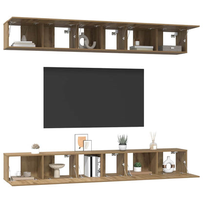 TV-Möbel-Set 6 pcs Eiche handwerklich 80 x 30 x 30 cm