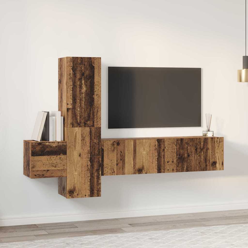 TV-Möbel-Set 5 pcs Altholz 181 x 30 x 120 cm Holzwerkstoff