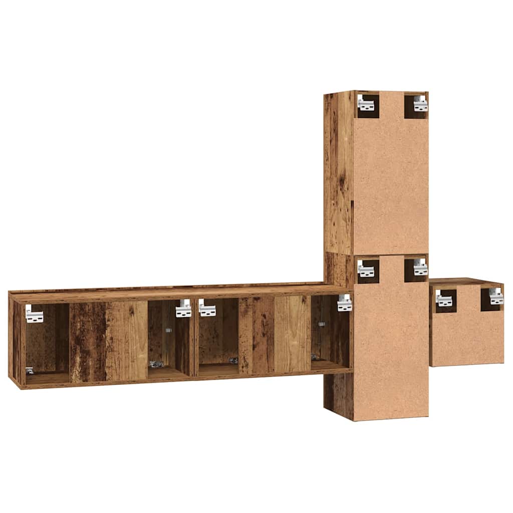 TV-Möbel-Set 5 pcs Altholz 181 x 30 x 120 cm Holzwerkstoff