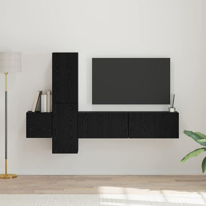 TV-Möbel-Set 5 pcs Schwarze Eiche 181 x 30 x 120 cm