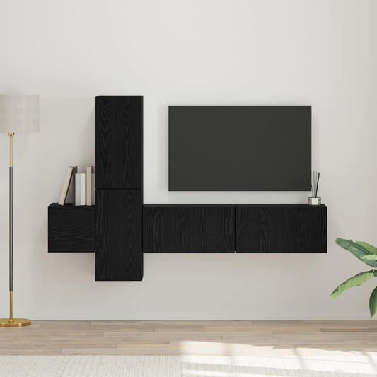 TV-Möbel-Set 5 pcs Schwarze Eiche 181 x 30 x 120 cm