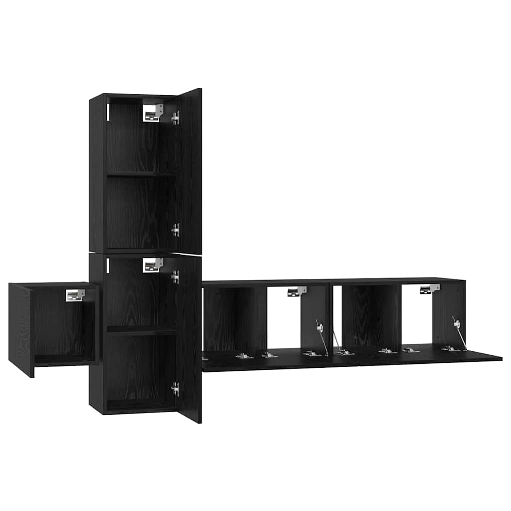 TV-Möbel-Set 5 pcs Schwarze Eiche 181 x 30 x 120 cm
