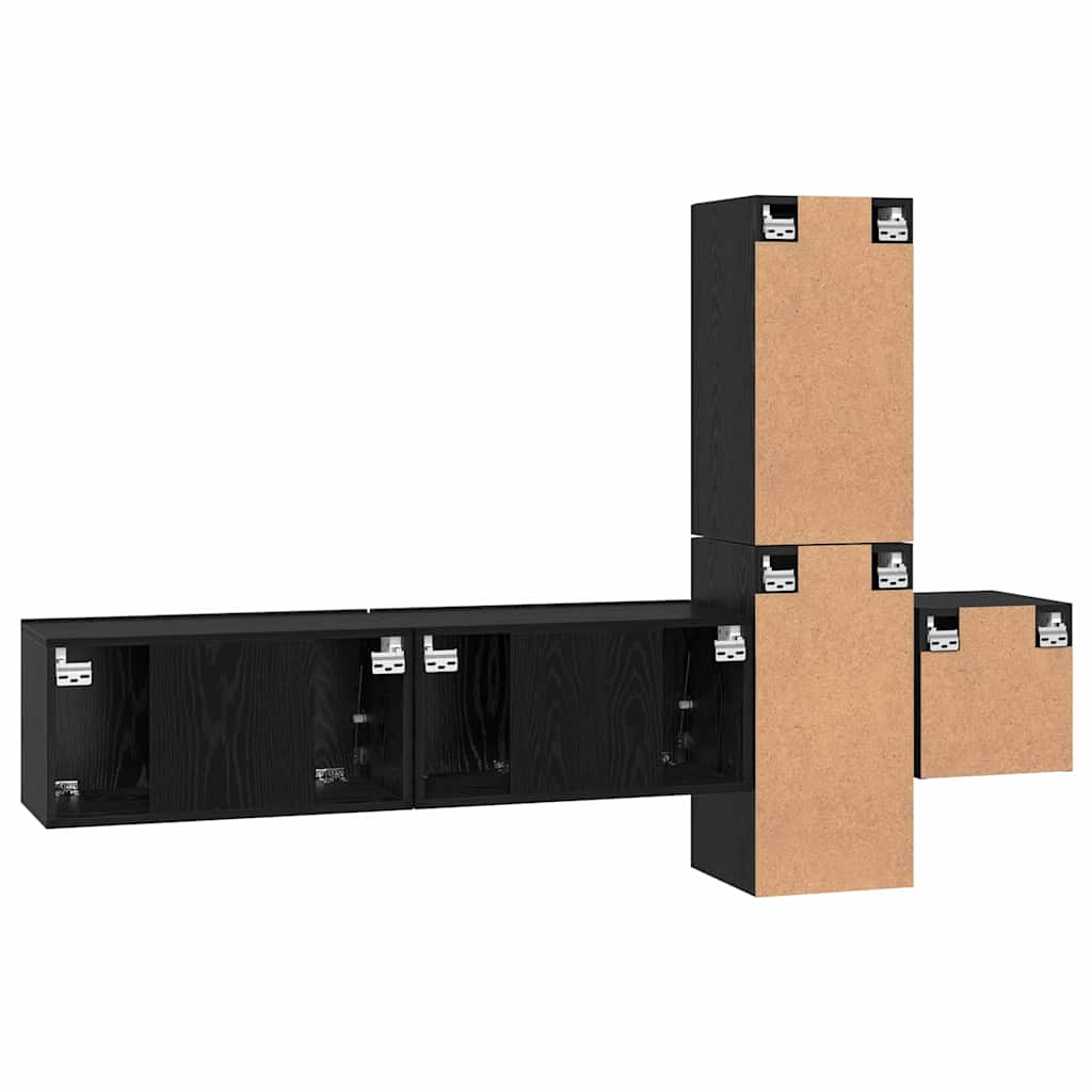 TV-Möbel-Set 5 pcs Schwarze Eiche 181 x 30 x 120 cm