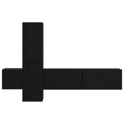 TV-Möbel-Set 5 pcs Schwarze Eiche 181 x 30 x 120 cm