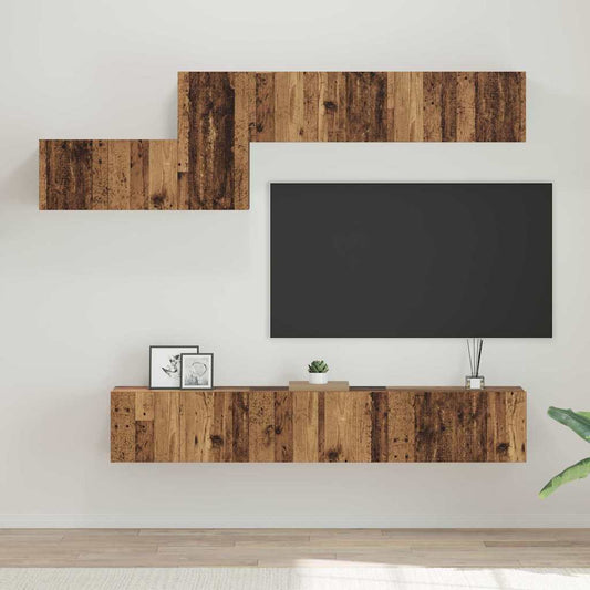 TV-Möbel-Set 7 pcs Altholz 60 x 30 x 30 cm Holzwerkstoff