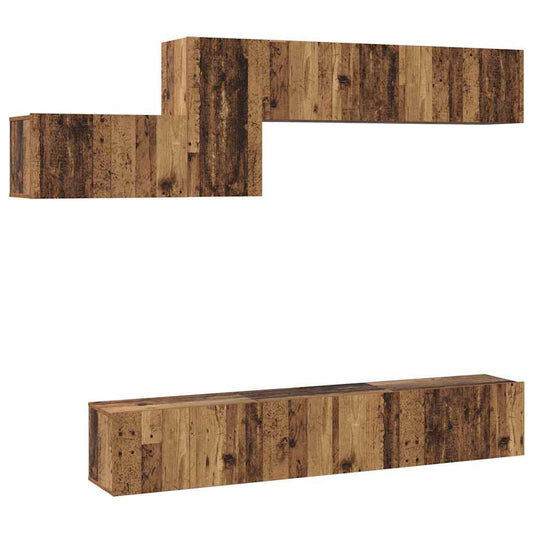 TV-Möbel-Set 7 pcs Altholz 60 x 30 x 30 cm Holzwerkstoff