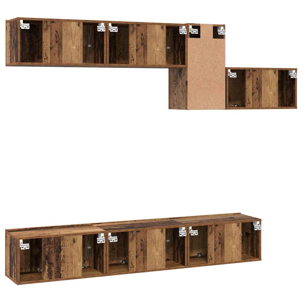 TV-Möbel-Set 7 pcs Altholz 60 x 30 x 30 cm Holzwerkstoff