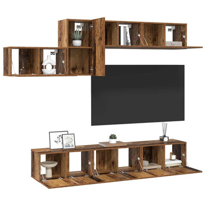 TV-Möbel-Set 7 pcs Altholz 60 x 30 x 30 cm Holzwerkstoff