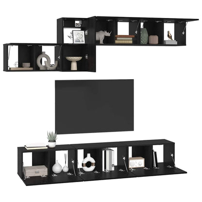 TV-Möbel-Set 7 pcs Schwarze Eiche 60 x 30 x 30 cm Holzwerkstoff