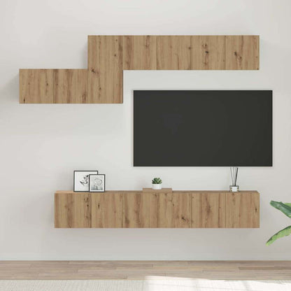 TV-Möbel-Set 7 pcs Eiche handwerklich 60 x 30 x 30 cm