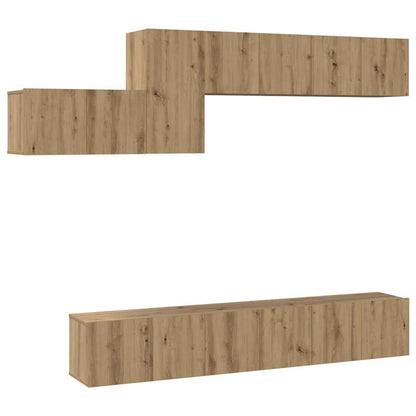 TV-Möbel-Set 7 pcs Eiche handwerklich 60 x 30 x 30 cm