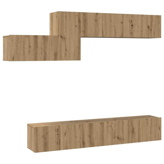 TV-Möbel-Set 7 pcs Eiche handwerklich 60 x 30 x 30 cm