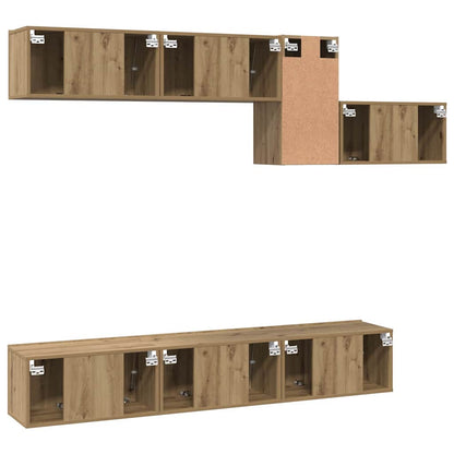 TV-Möbel-Set 7 pcs Eiche handwerklich 60 x 30 x 30 cm