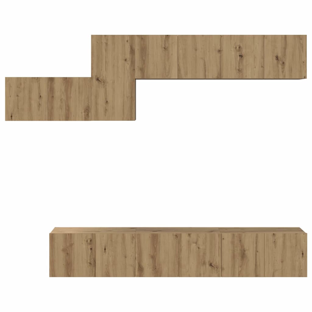 TV-Möbel-Set 7 pcs Eiche handwerklich 60 x 30 x 30 cm