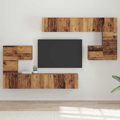 TV-Möbel-Set 8 pcs Altholz Mittel 30,5 x 30 x 30 cm