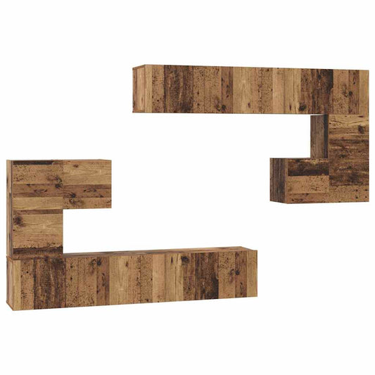 TV-Möbel-Set 8 pcs Altholz Mittel 30,5 x 30 x 30 cm