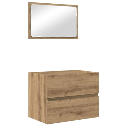 Badezimmermöbel Set Wandmontiert 3 pcs Schwarz Eichen-Optik