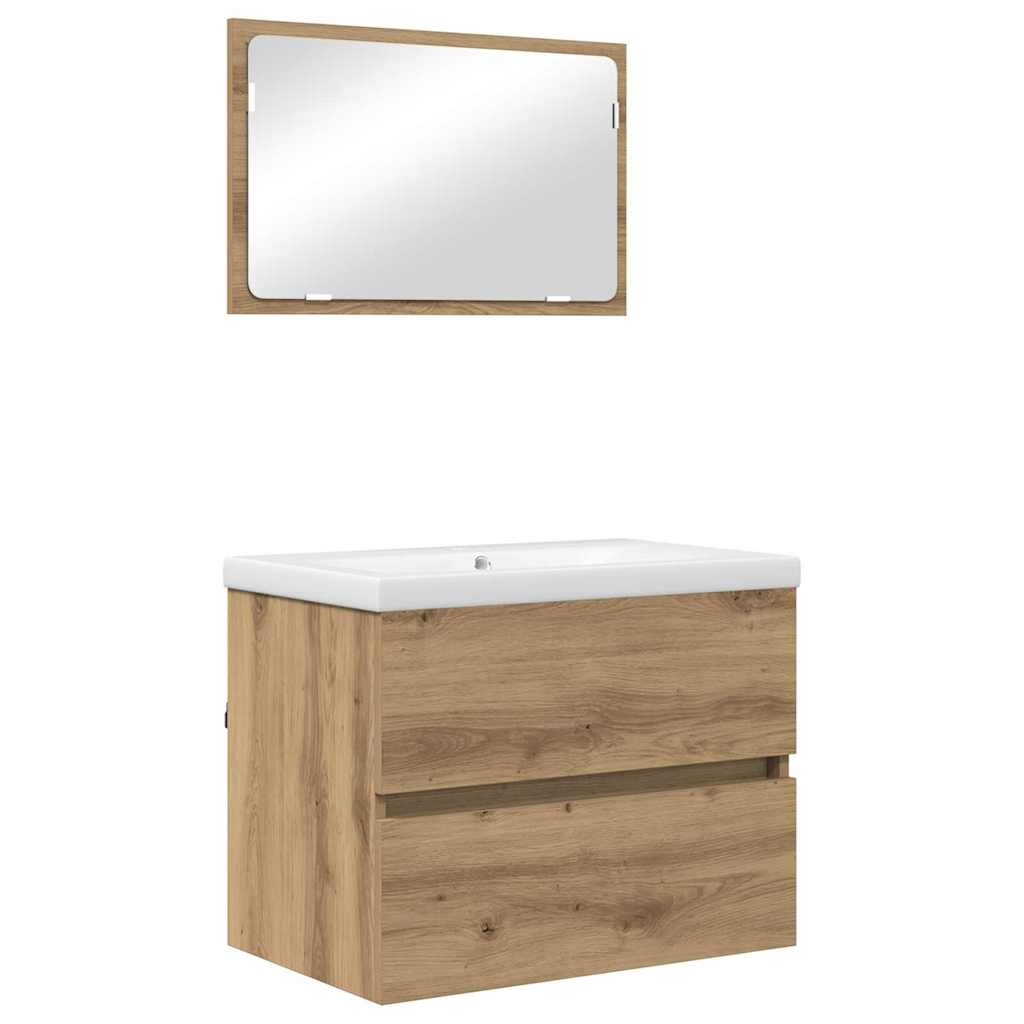 Badezimmermöbel Set 3 pcs Artisan-Eiche 60 x 38.5 x 45 cm