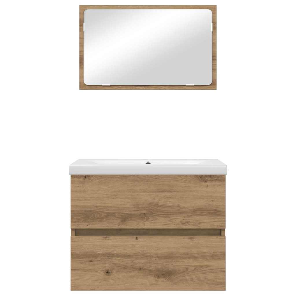 Badezimmermöbel Set 3 pcs Artisan-Eiche 60 x 38.5 x 45 cm