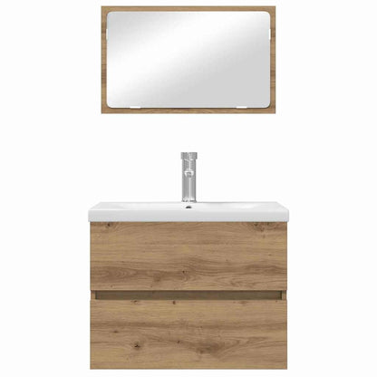 Badezimmermöbel Set Wandmontiert 3 pcs Schwarz Eichen-Optik