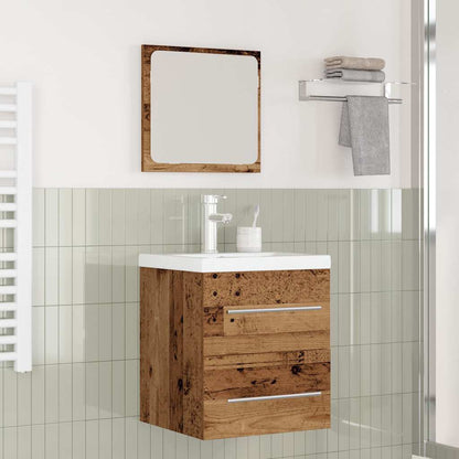 Badezimmermöbel Set mit Schubladen 2 pcs Altholz Holzwerkstoff