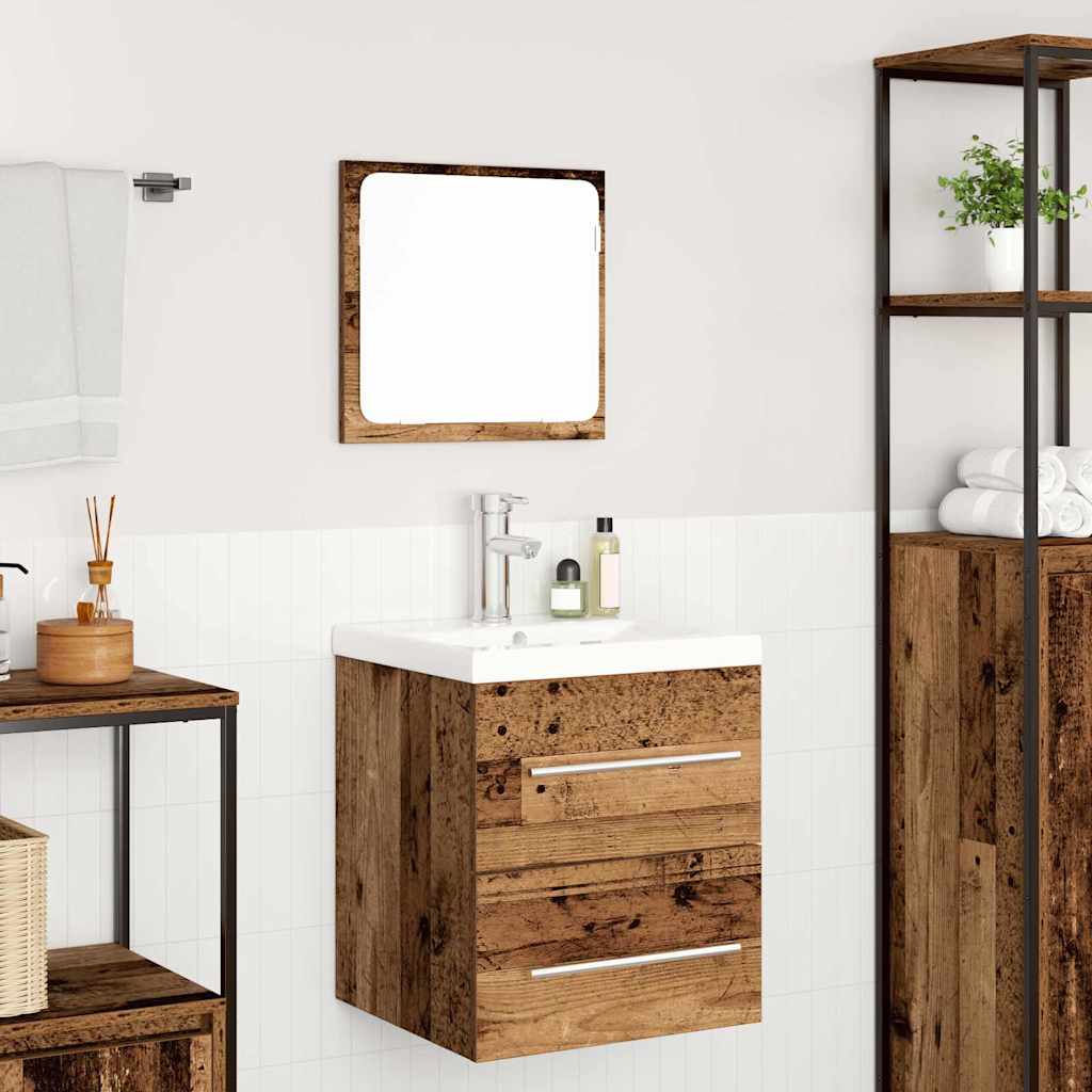Badezimmermöbel Set mit Schubladen 2 pcs Altholz Holzwerkstoff