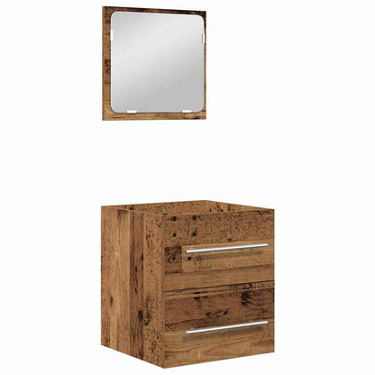 Badezimmermöbel Set mit Schubladen 2 pcs Altholz Holzwerkstoff