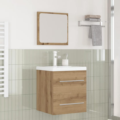 Badezimmermöbel Set 2 pcs Schwarz Eichen-Optik Holzwerkstoff