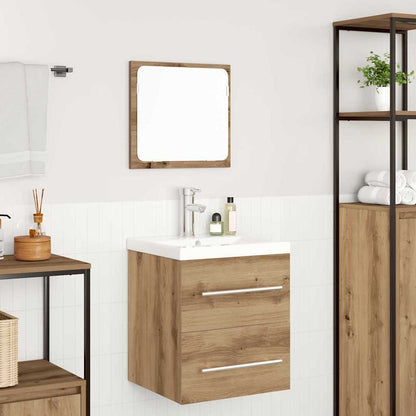 Badezimmermöbel Set 2 pcs Schwarz Eichen-Optik Holzwerkstoff